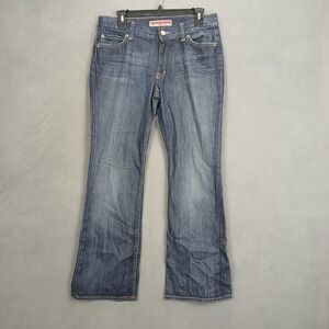 Cap Curvy Jeans Women 8 Blue Denim Cotton Stretch Mid Rise Bootcut Leg Authentic